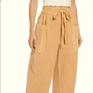 Free People Be The Change Slouch Pants Wide Leg Size L In Windswept Leaves.